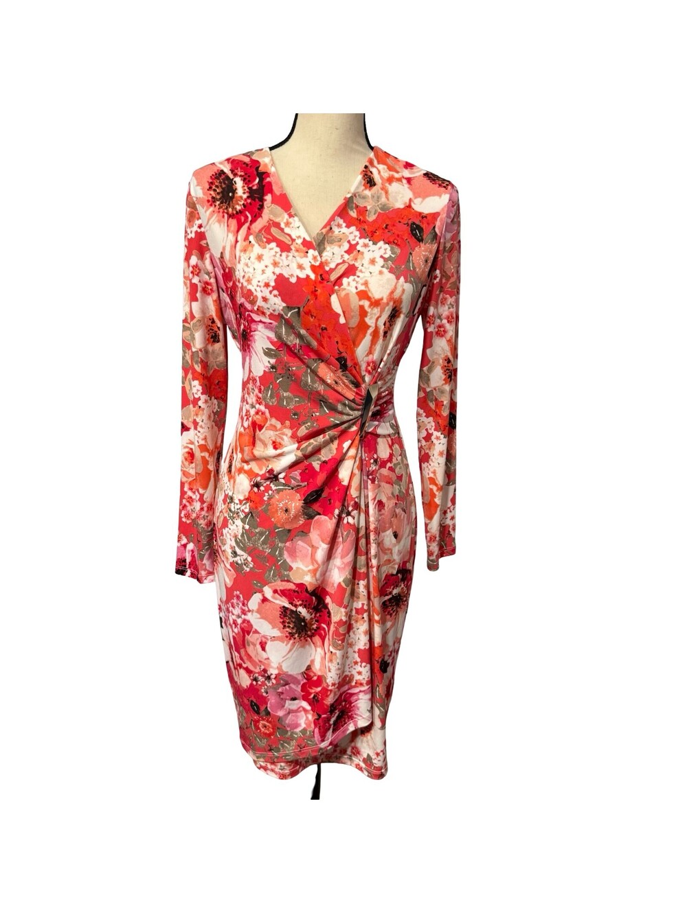 Calvin Klein Floral Print Wrap Dress - Size 4